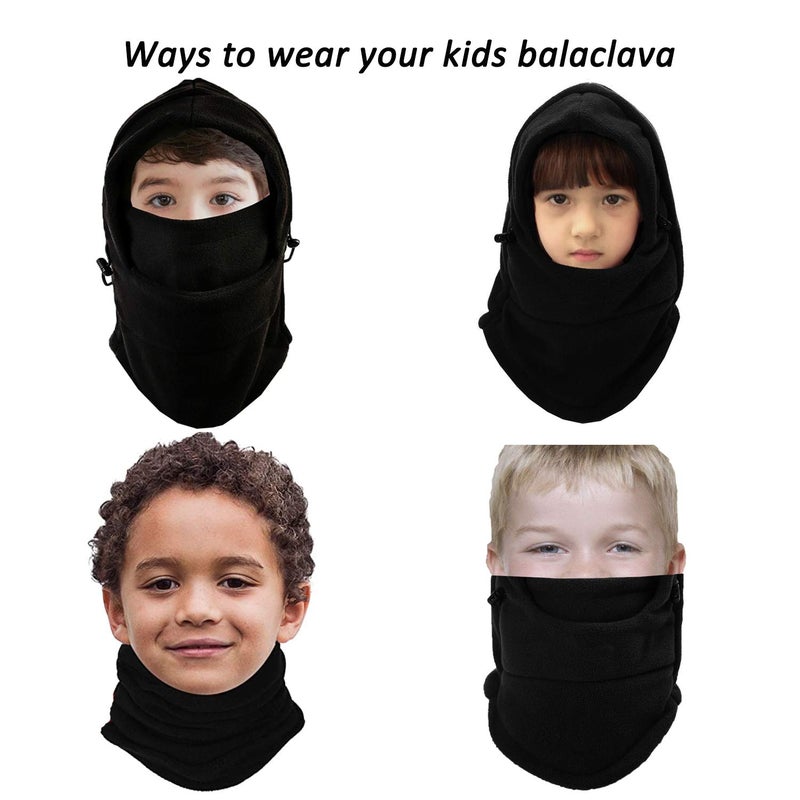 YQXCC Kids Winter Hats Balaclava Ski Mask Windproof Warm Adjustable with Fleece Lining Hat for Boys Girls - Image 2